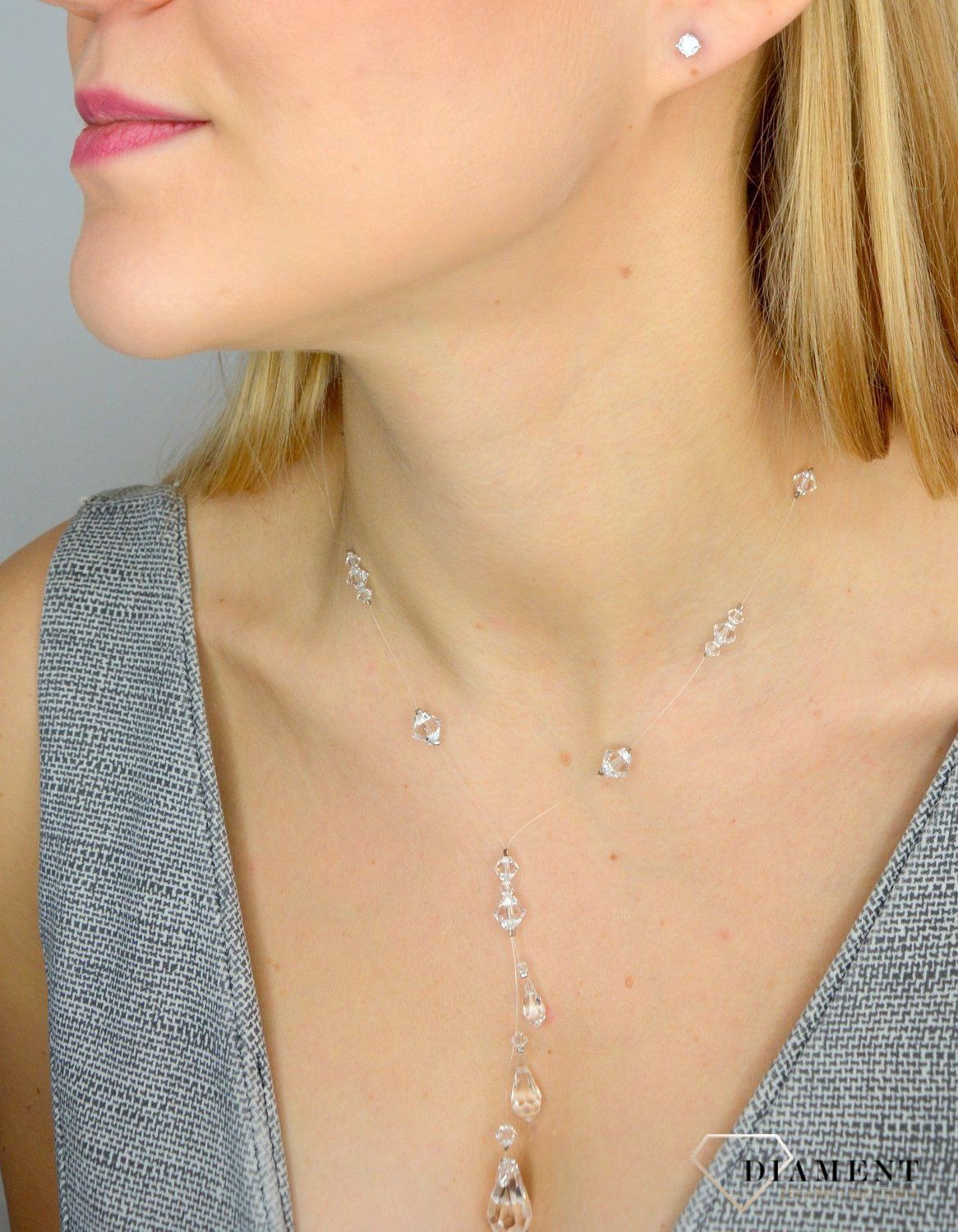 Srebrny naszyjnik ślubny z kryształami Swarovski – NR 504  Kolekcja Swarovski Jewellery produktowe.jpg